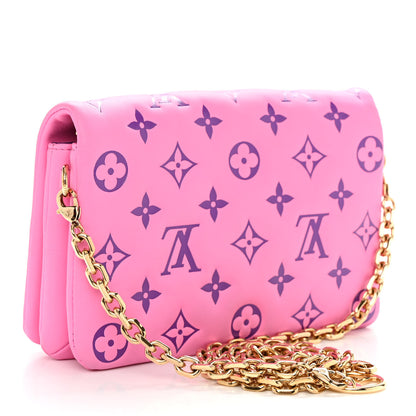 Louis Vuitton Lambskin Embossed Monogram Vuittamins Pochette Coussin Rose Violet 3 of 13