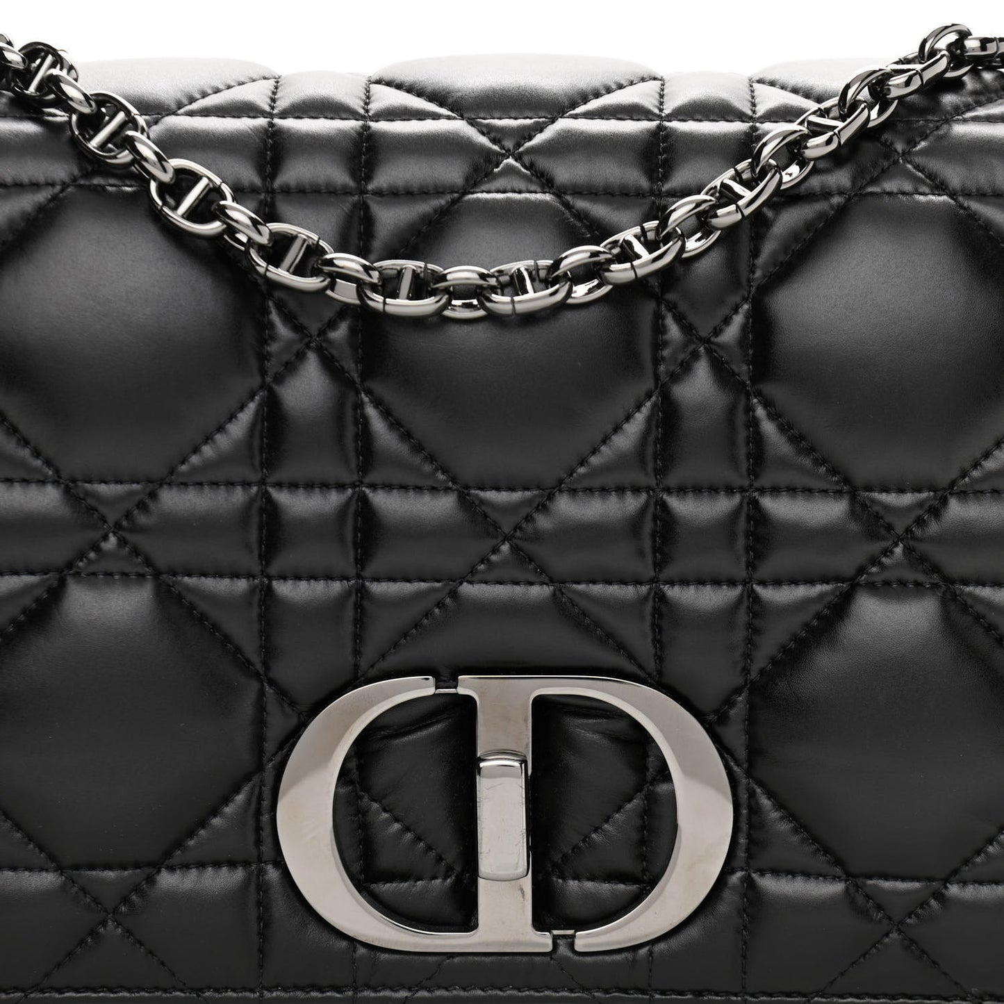 Calfskin Macrocannage Large Caro Bag Black
