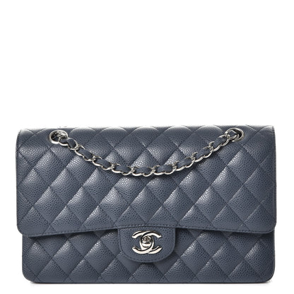 Chanel Caviar Quilted Medium Double Flap Blue 1 of 8