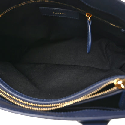 Burberry Derby Calfskin Vintage Check Medium Banner Tote Regency Blue 6 of 10