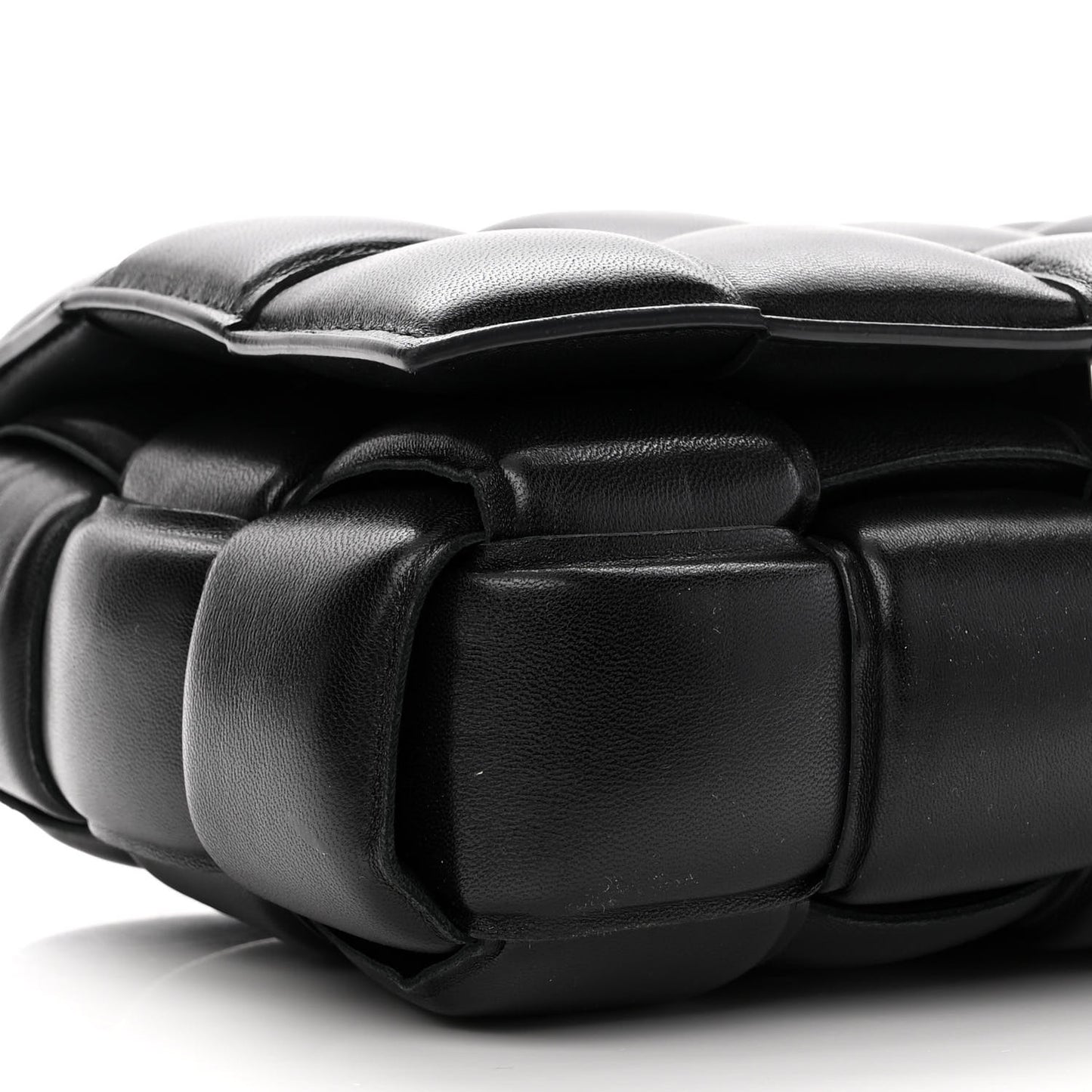 Nappa Maxi Intreccio Padded Cassette Crossbody Bag Black