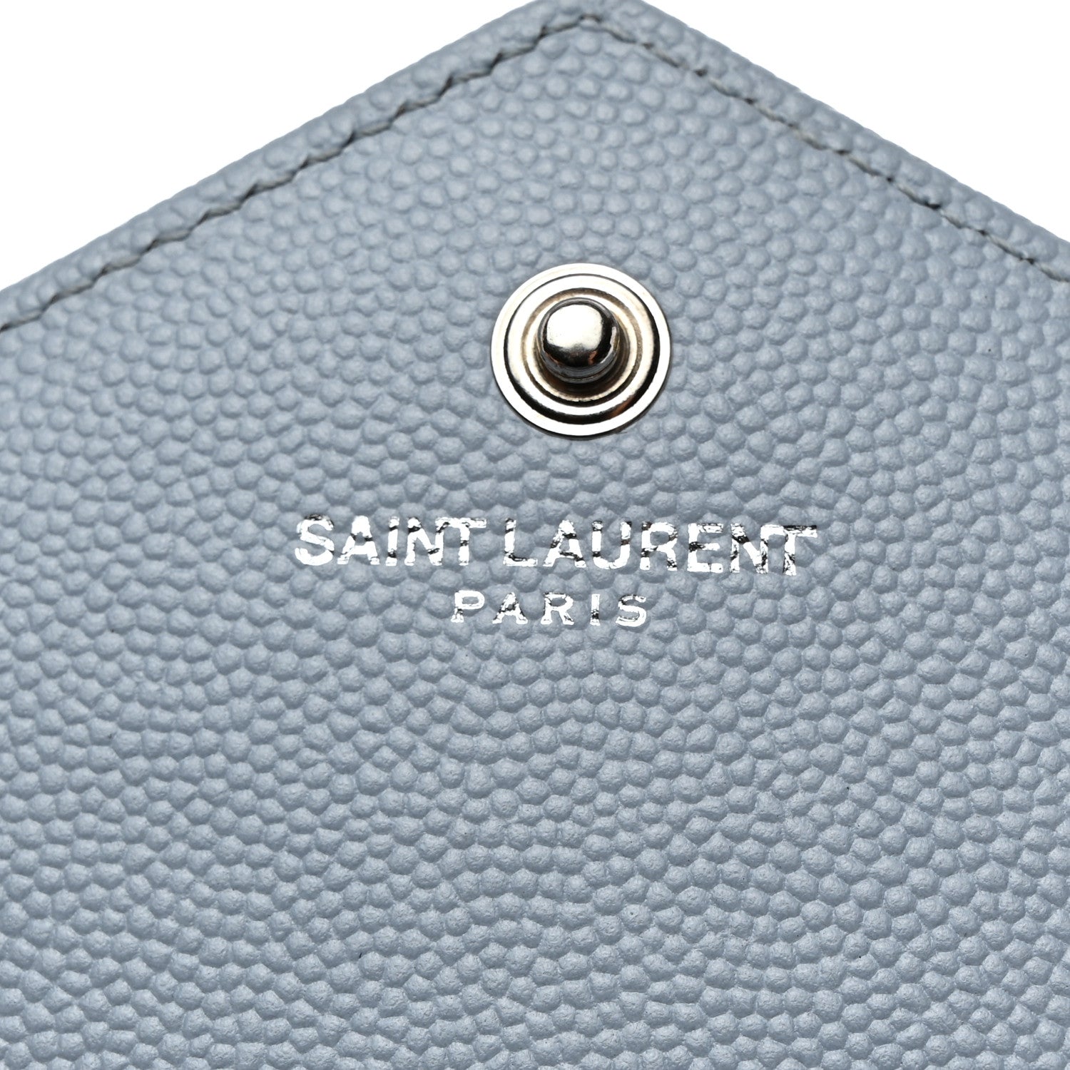 Saint Laurent Grain De Poudre Matelasse Chevron Monogram Chain Wallet Sugar Paper 6 of 10