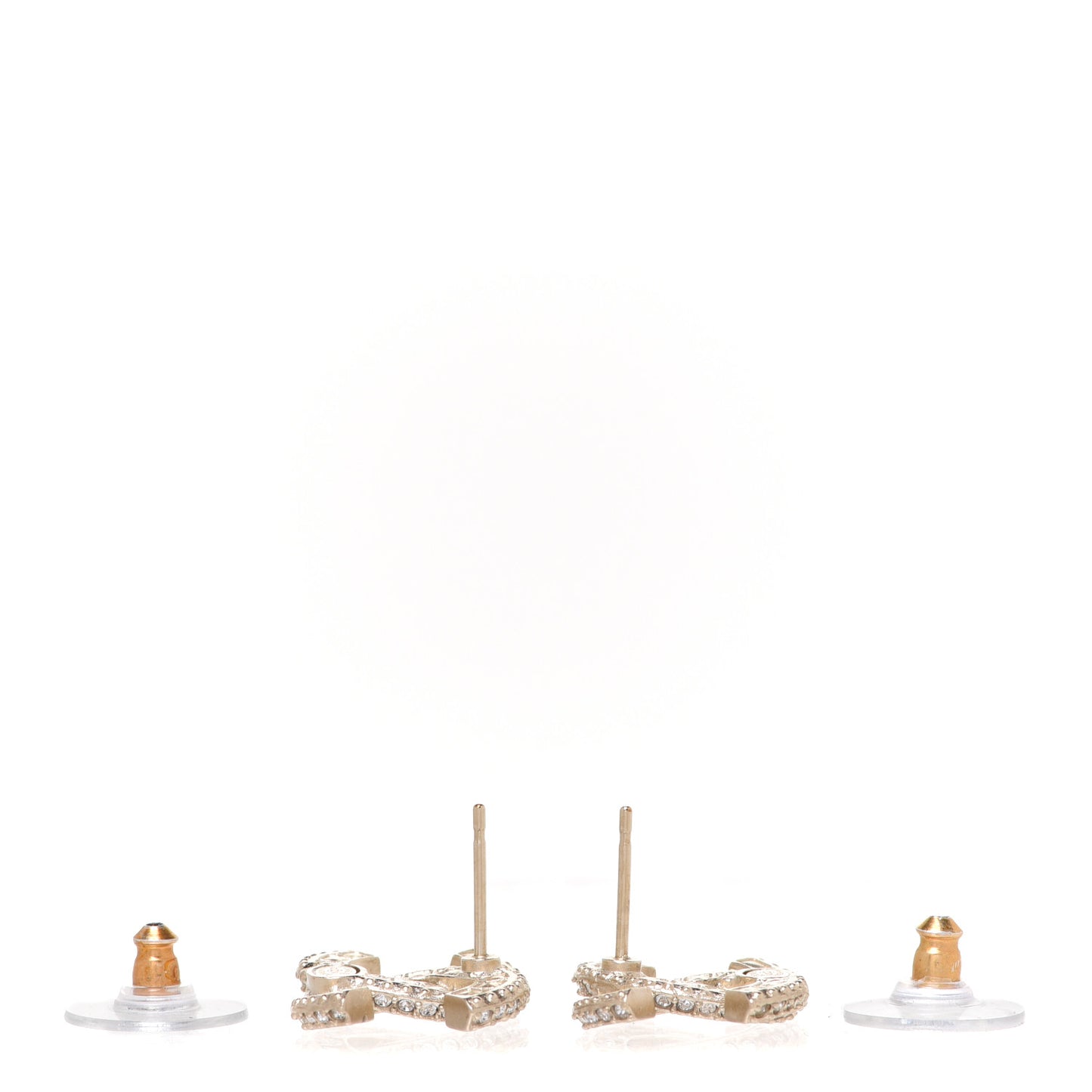 Crystal Timeless CC Earrings Light Gold
