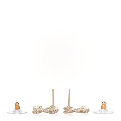 Chanel Crystal Timeless CC Earrings Light Gold 3 of 5