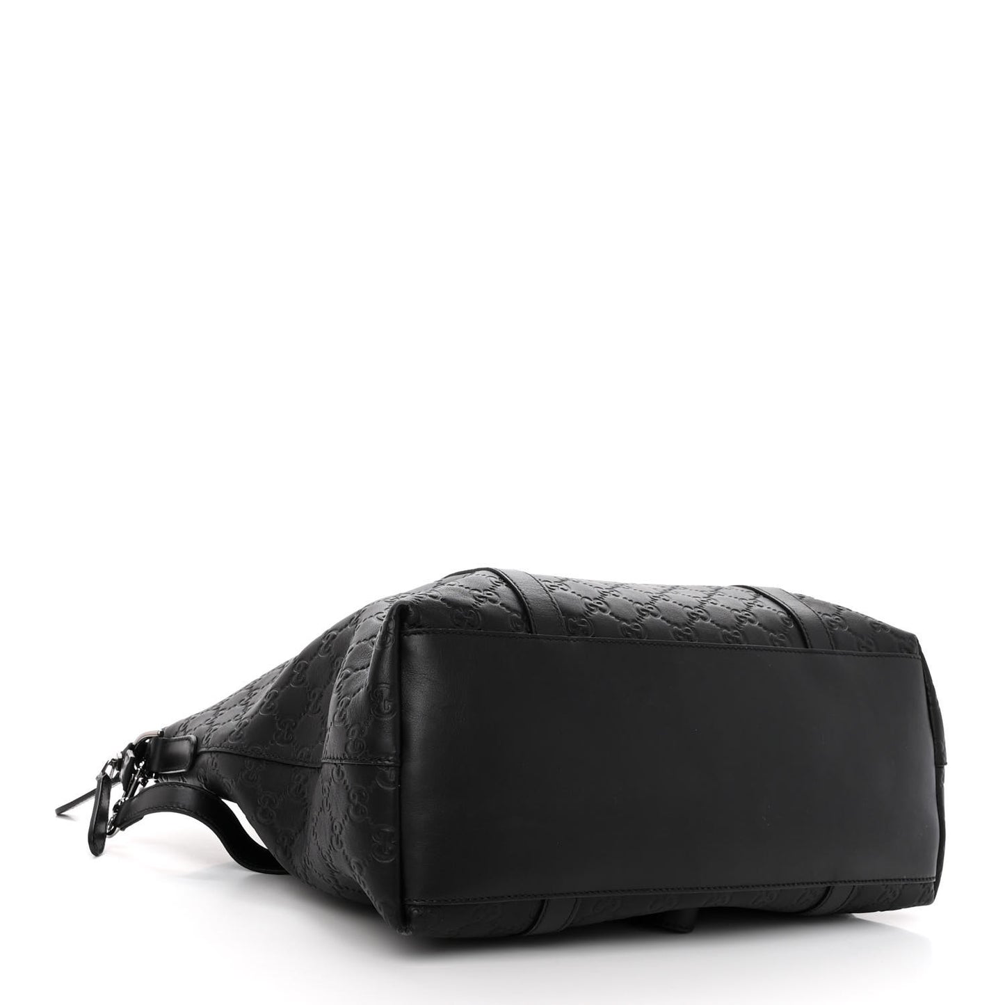Guccissima Large GG Charm Convertible Dome Satchel Black