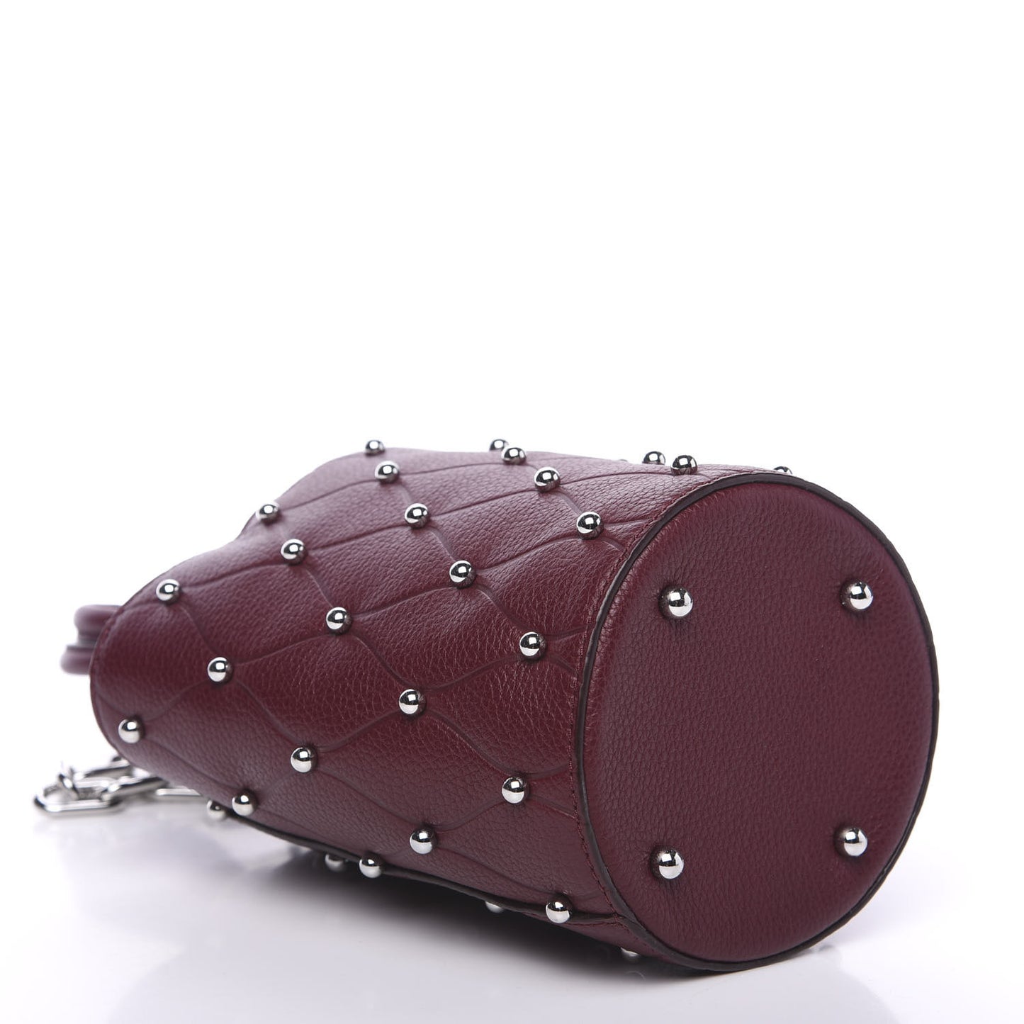 Pebbled Calfskin Mini Roxy Bucket Bag Burgundy