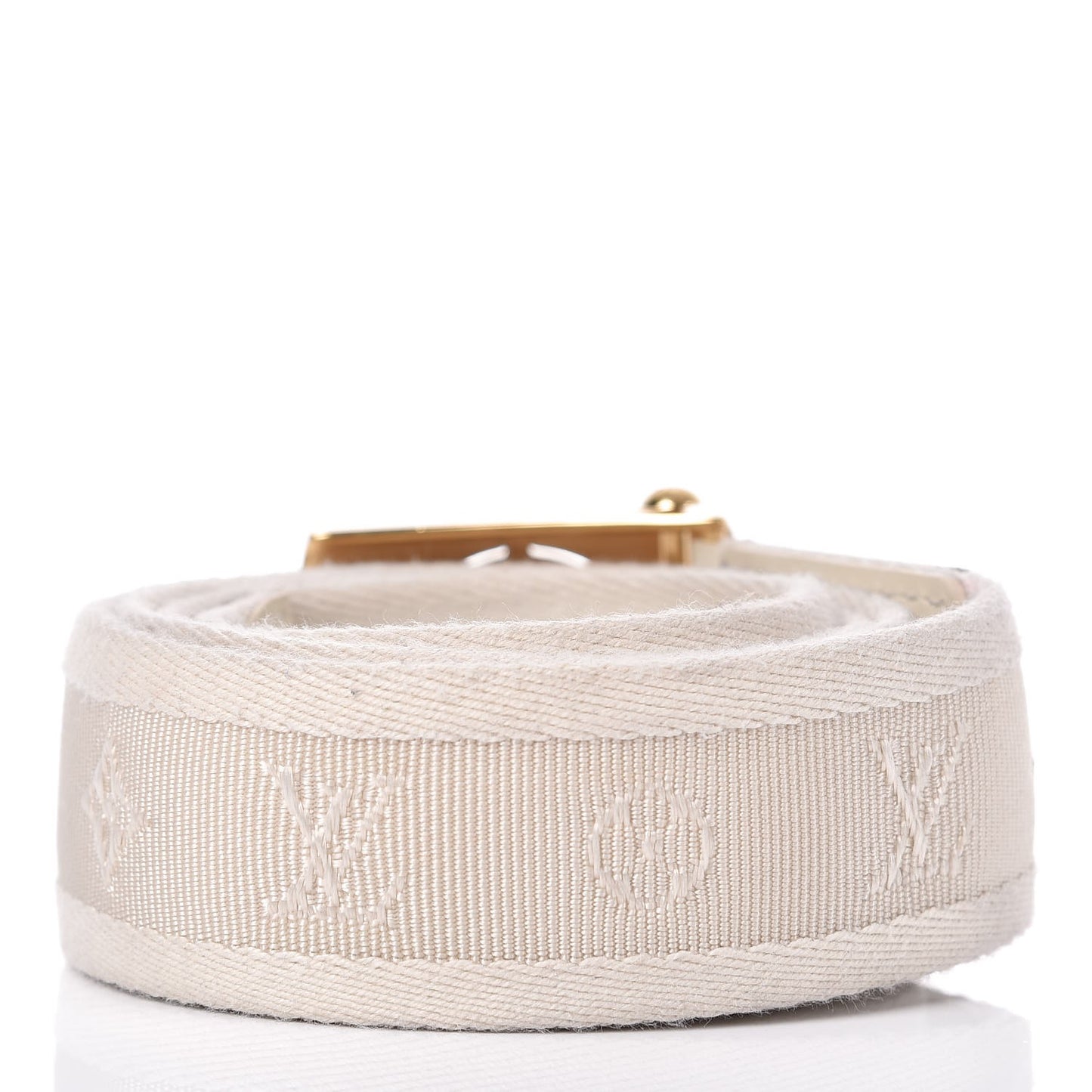 Canvas Monogram LV Cut Belt 80 32 White