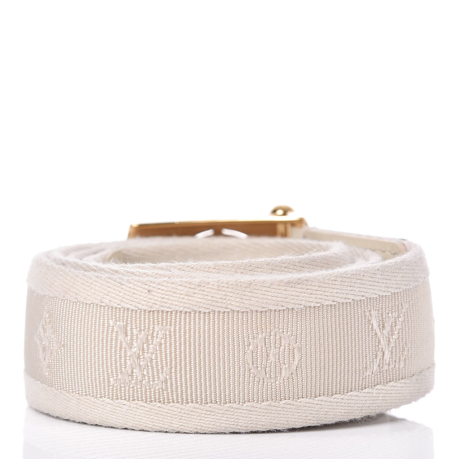 Louis Vuitton Canvas Monogram LV Cut Belt 80 32 White 3 of 8