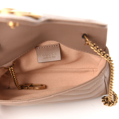 Gucci Calfskin Matelasse Super Mini GG Marmont Shoulder Bag Porcelain Rose 5 of 10