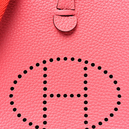 Hermes Taurillon Clemence Amazone Evelyne TPM Rose Azalee Rouge Pivoine 8 of 11