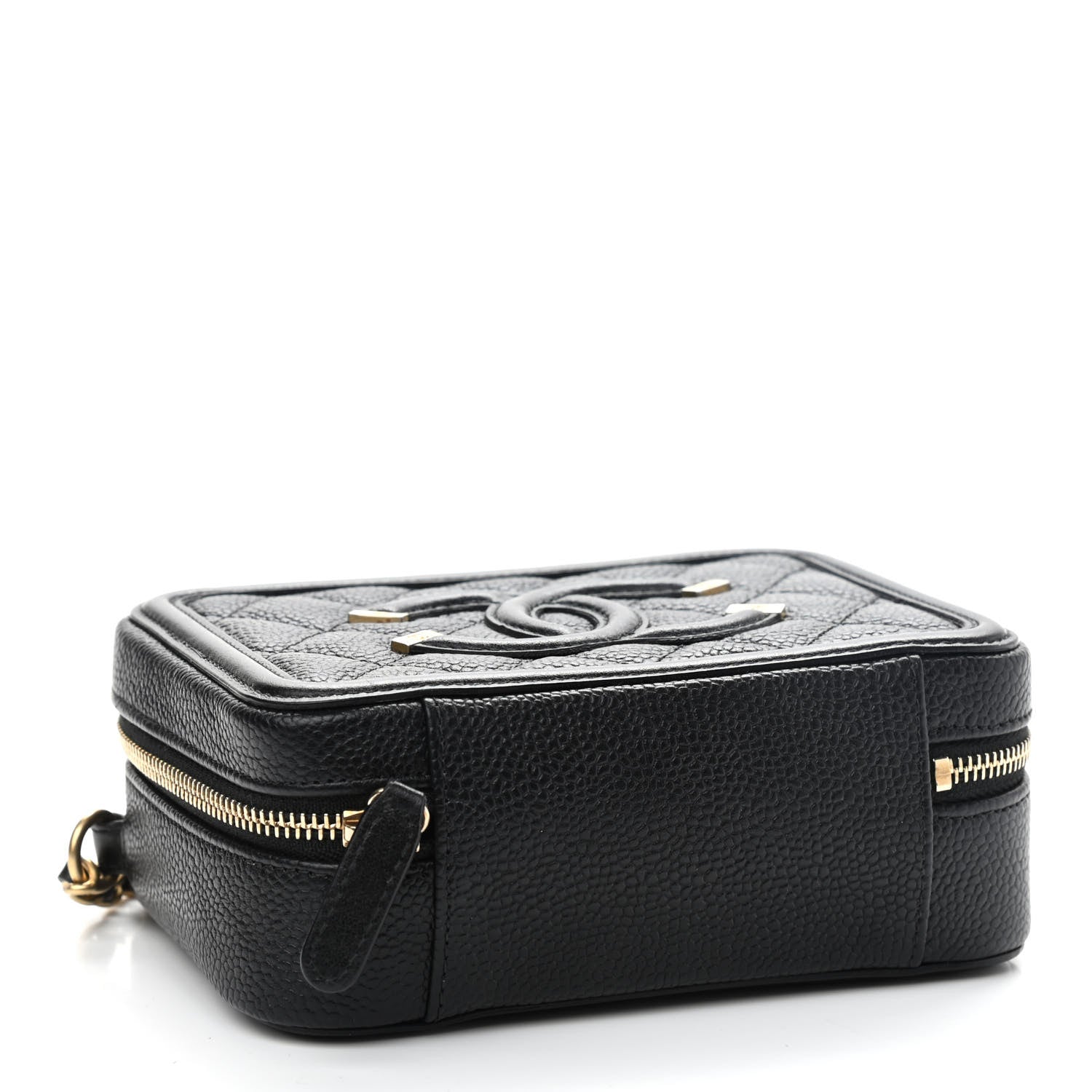 Chanel Caviar Quilted CC Filigree Vanity Clutch With Chain Black 4 of 9