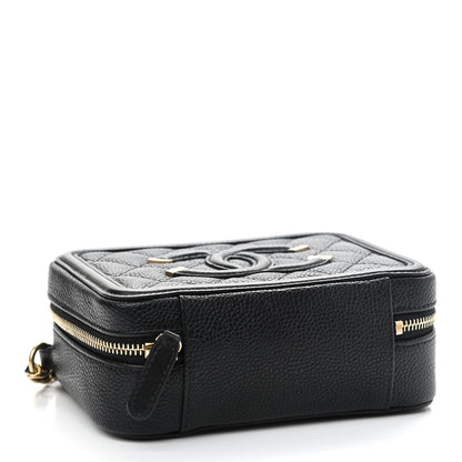 Chanel Caviar Quilted CC Filigree Vanity Clutch With Chain Black 4 of 9