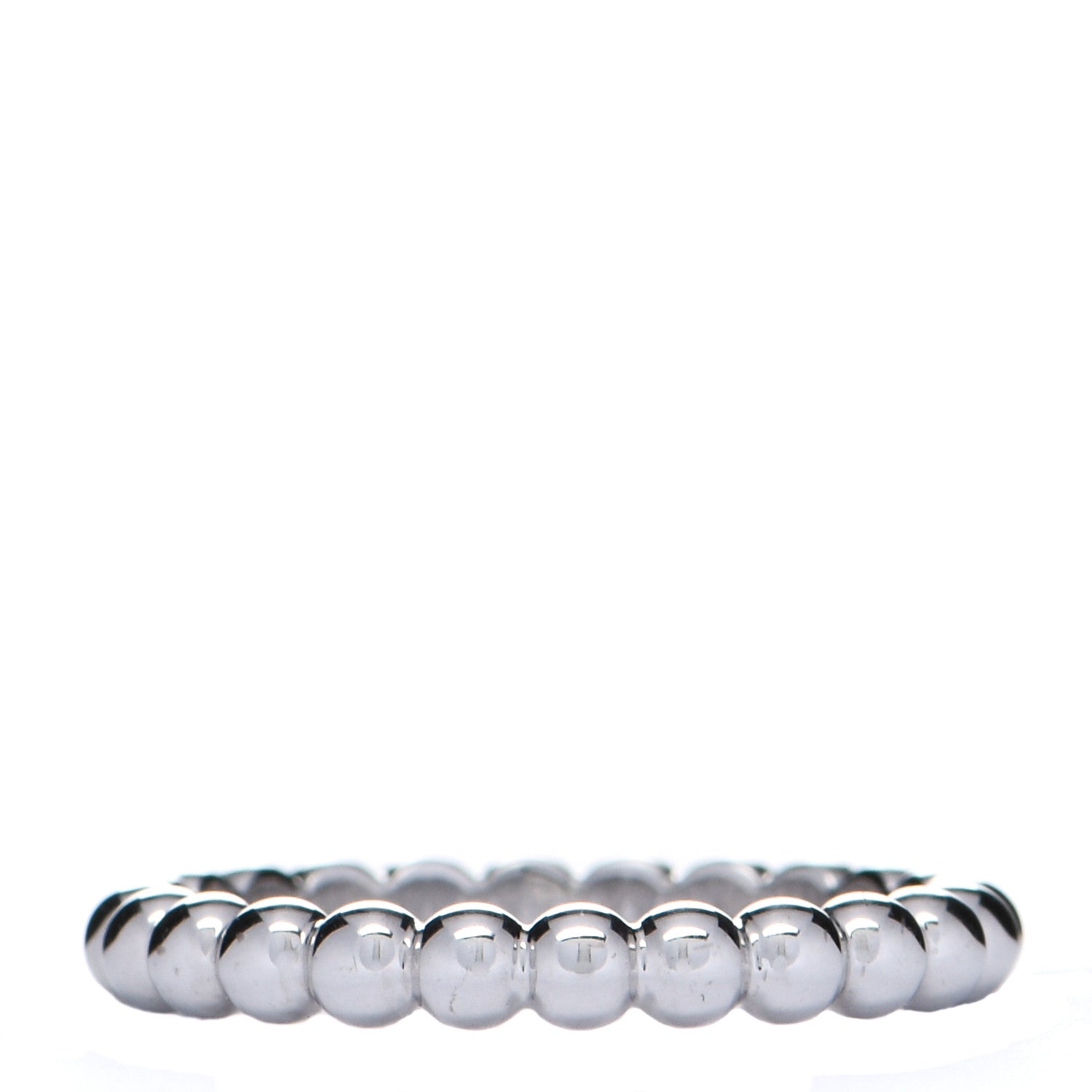 Van Cleef & Arpels 18K White Gold Medium Perlee Ring 53 6.5 1 of 4