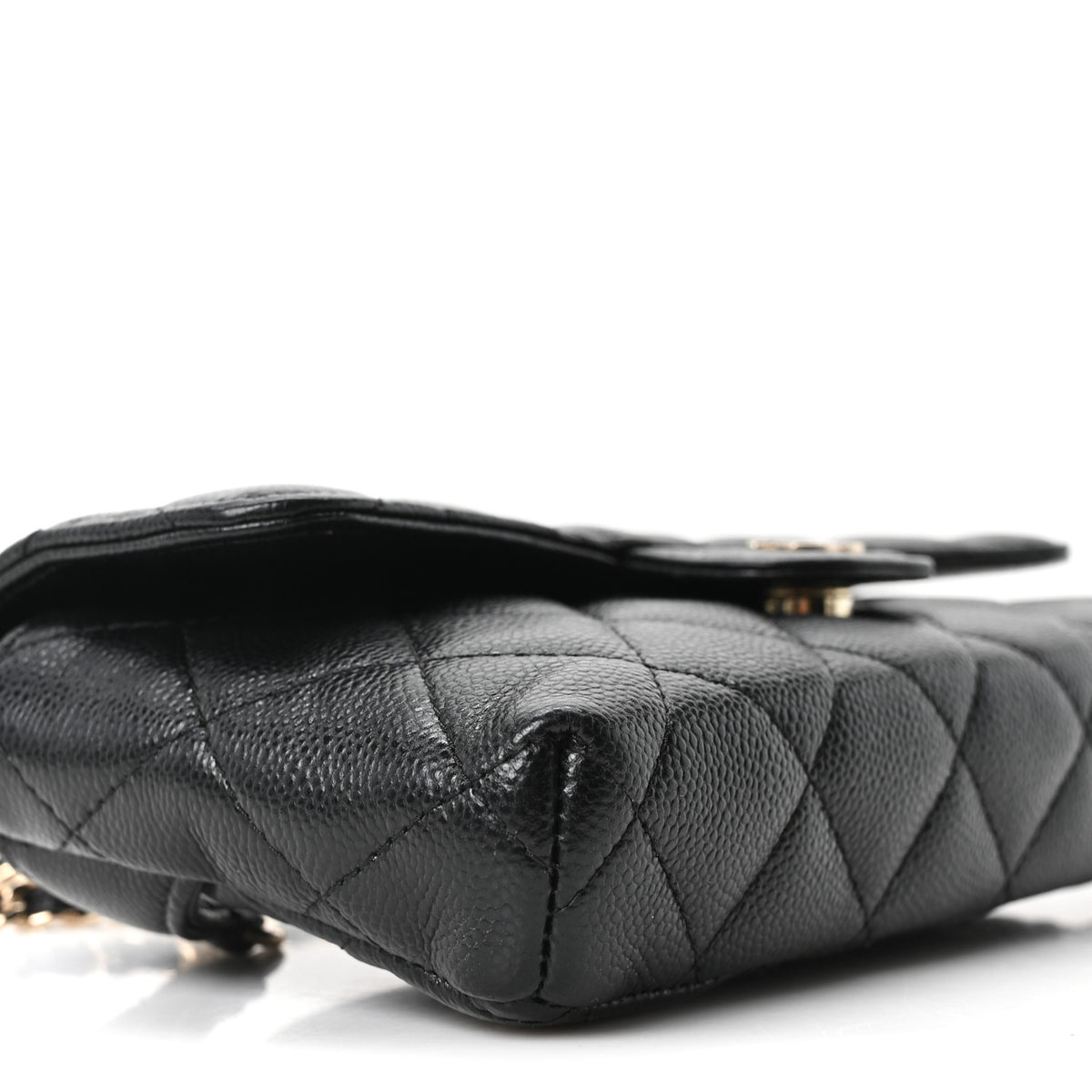 Caviar Quilted CC Flap Belt Bag Black