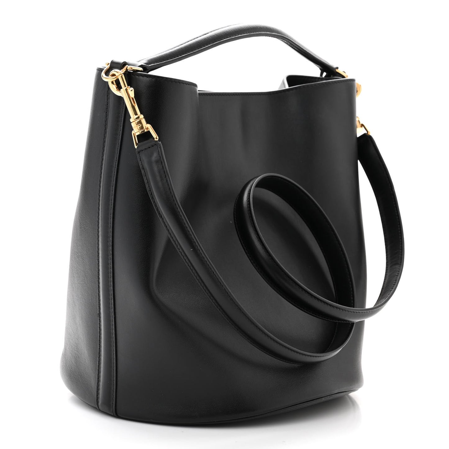 Smooth Calfskin Bucket 16 Bag Black