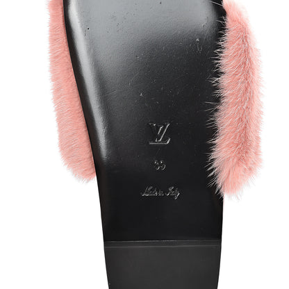 Louis Vuitton Mink Fur Bom Dia Flat Mules 39 Pink 6 of 7