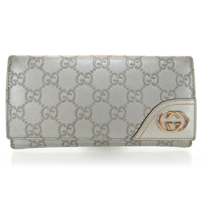 Gucci Guccissima New Britt Continental Snap Wallet Silver 1 of 10