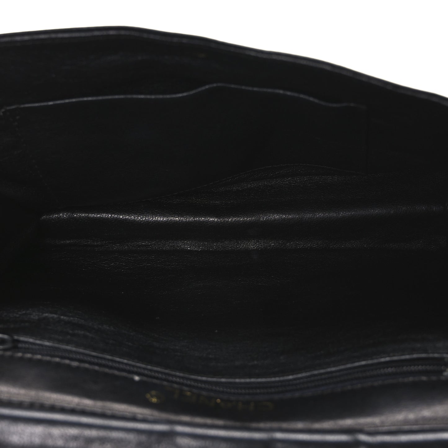 Lambskin Chevron Envelope Flap Beige Black