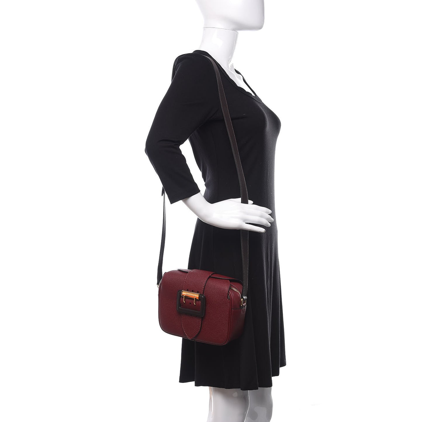 Soft Grain Calfskin Small Buckle Zip Bag Red