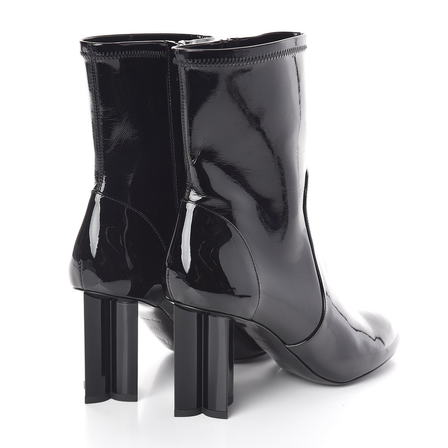 Patent Silhouette Ankle Boots 37.5 Black