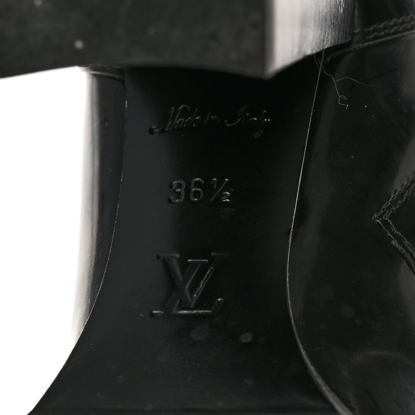 Patent Calfskin Monogram LV Black Heart Star Trail Ankle Boots 36.5 Black