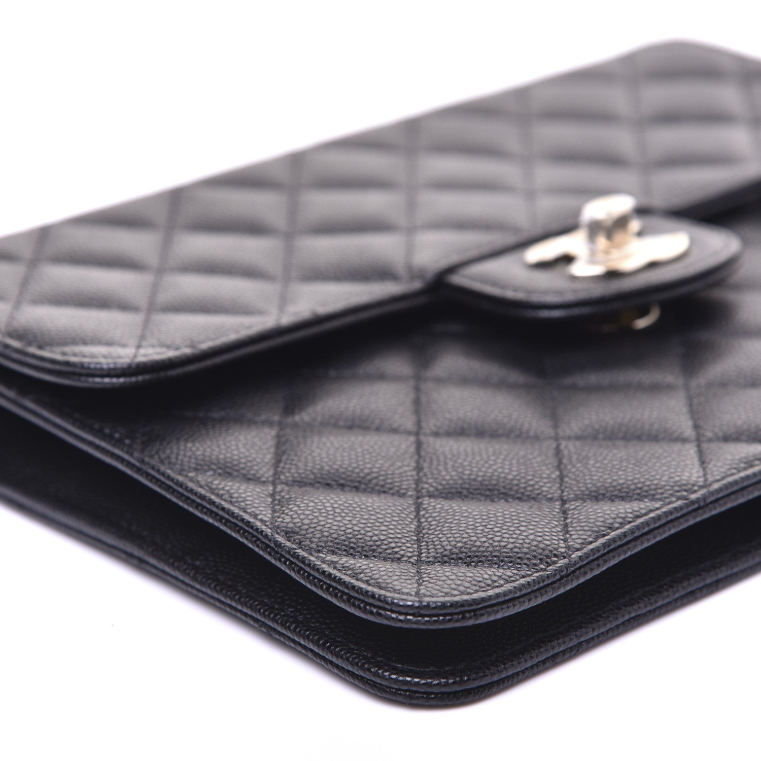 Chanel Caviar Quilted Square Flap Clutch Black 7 of 13