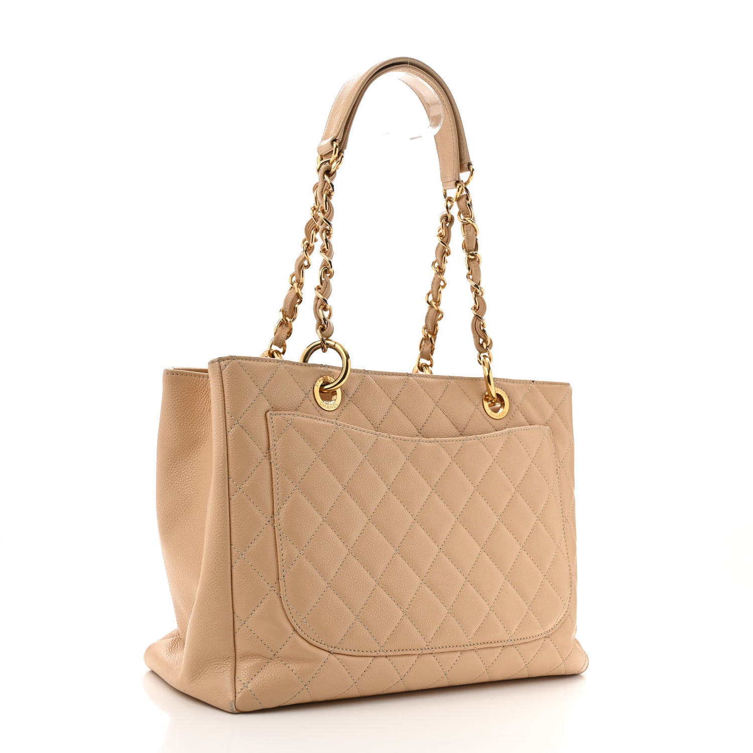 Chanel Caviar Quilted Grand Shopping Tote GST Beige Clair 3 of 16