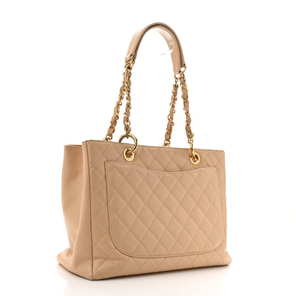 Chanel Caviar Quilted Grand Shopping Tote GST Beige Clair 3 of 16