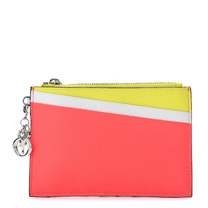 Christian Dior Bullcalf Tri-Color Diorissimo Card Holder Vert Acide 1 of 8