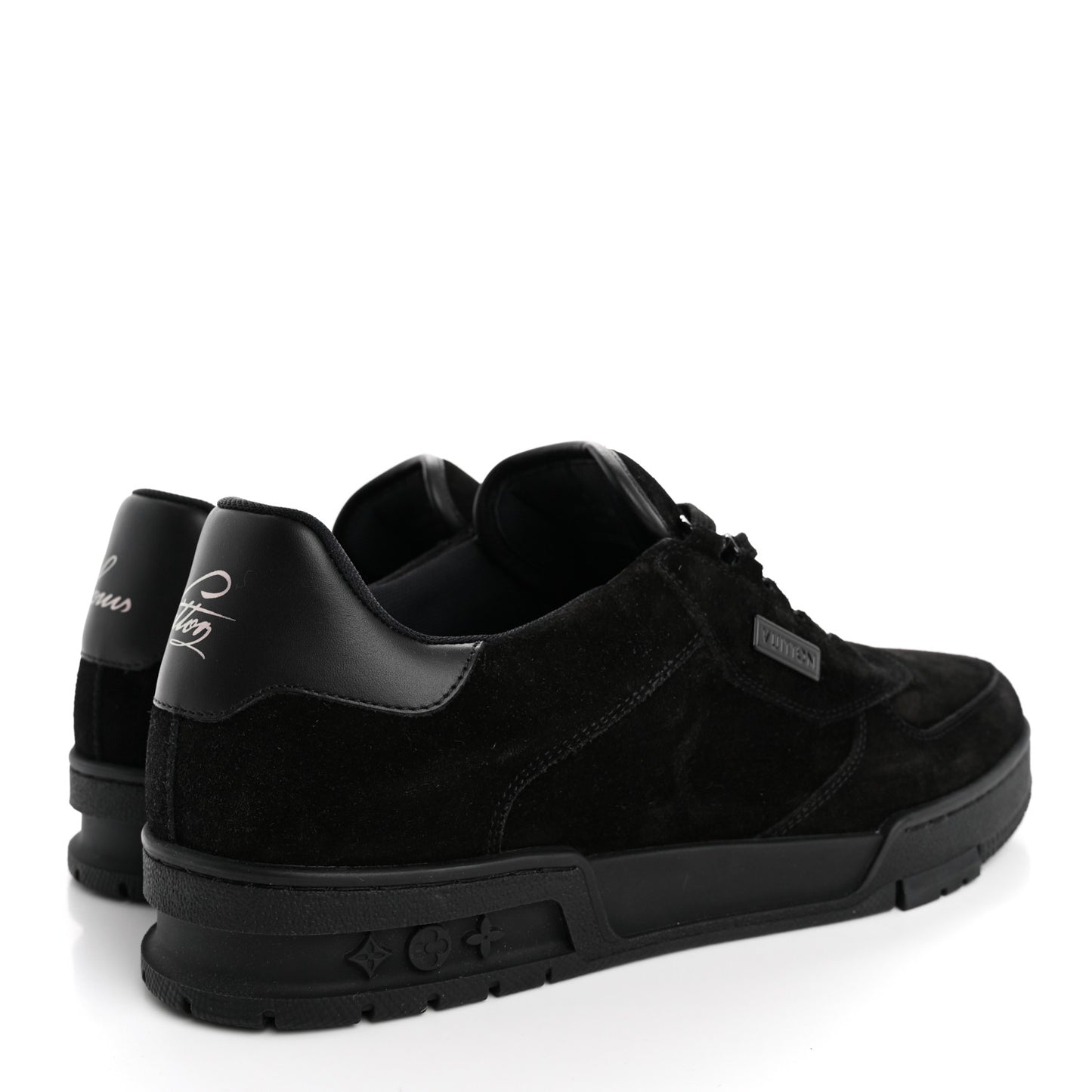 Suede Mens LV Trainer Sneakers 9 Black