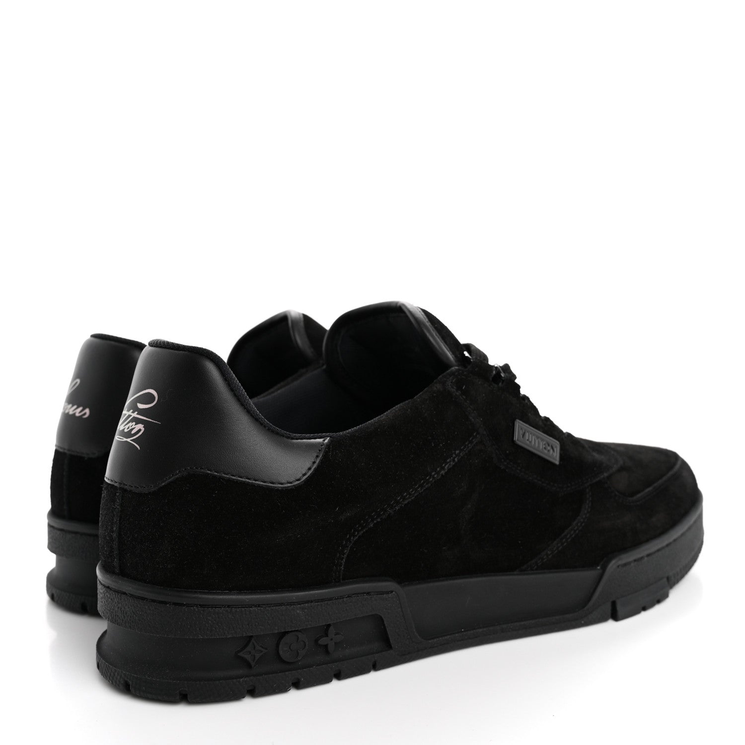 Louis Vuitton Suede Mens LV Trainer Sneakers 9 Black 5 of 14