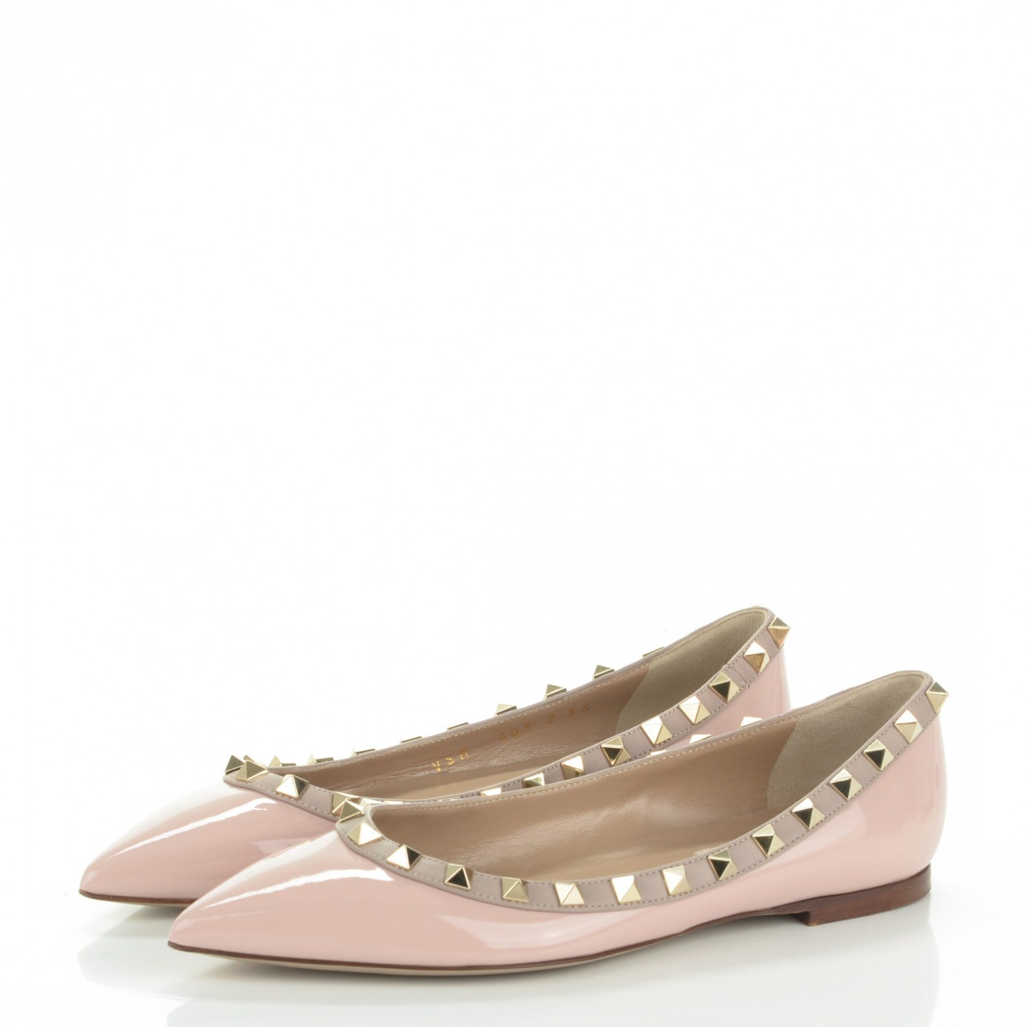 Valentino Garavani Patent Rockstud Ballerina Flats 36 Water Rose Poudre 3 of 10