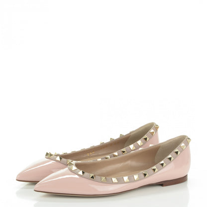 Valentino Garavani Patent Rockstud Ballerina Flats 36 Water Rose Poudre 3 of 10