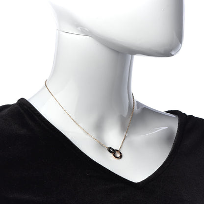 Cartier 18K Pink Gold Black Ceramic Diamond Interlocking LOVE Necklace 9 of 14