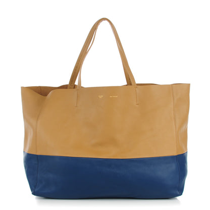 Celine Lambskin Horizontal Bi-Cabas Blue Camel 1 of 8