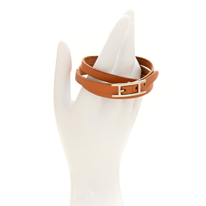 Hermes Barenia Hapi 3 MM Triple Tour Bracelet Fauve 2 of 6