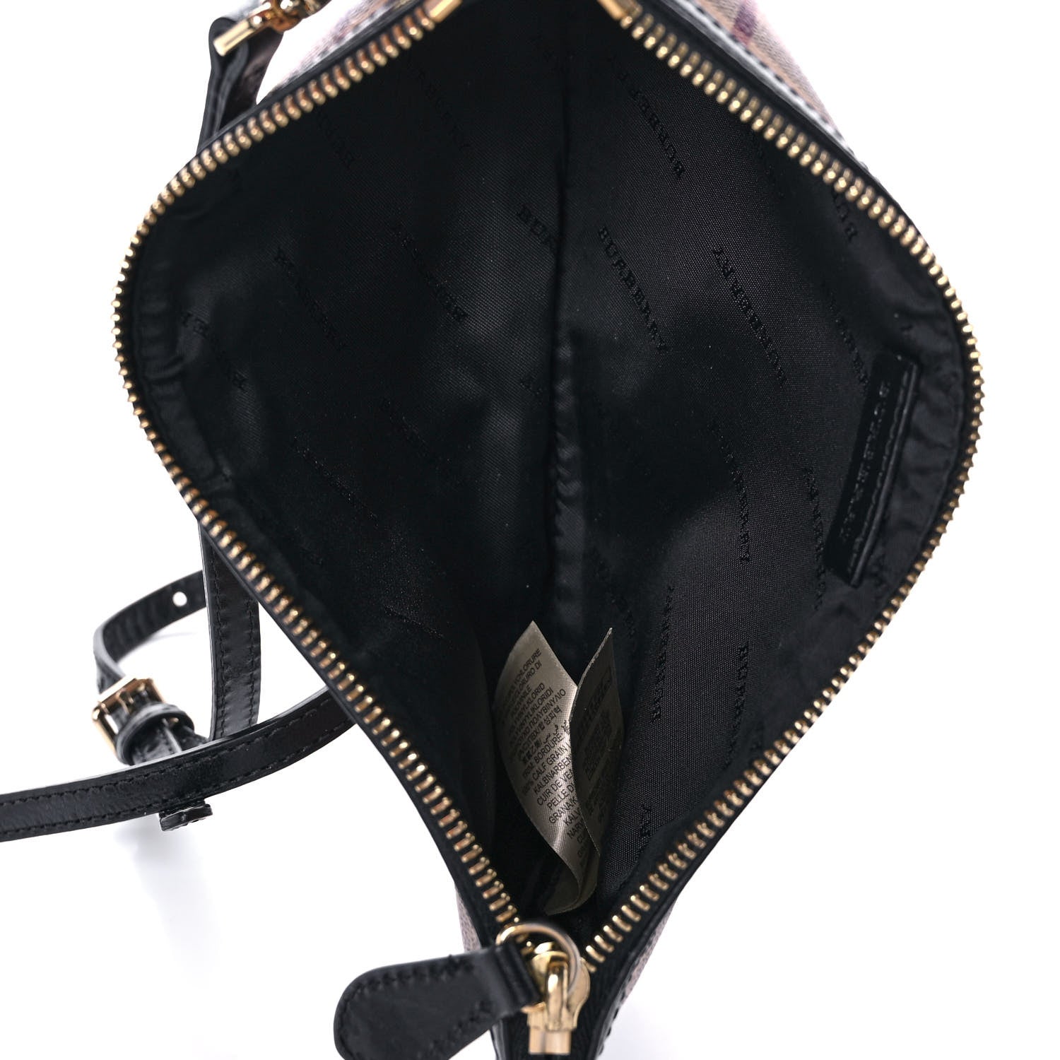 Burberry Haymarket Check Small Peyton Crossbody Clutch Bag Black 5 of 11