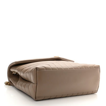 Saint Laurent Calfskin Y Quilted Monogram Medium Loulou Chain Satchel Dark Latte 3 of 7