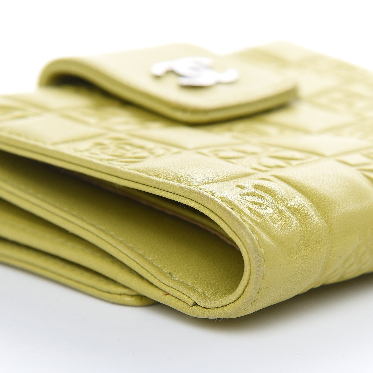 Chanel Lambskin Precious Symbols French Flap Wallet Chartreuse 8 of 15