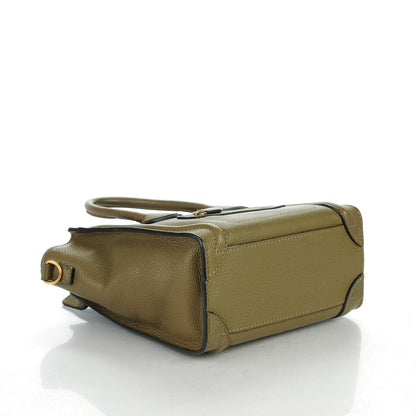 Celine Drummed Calfskin Nano Luggage Jungle 4 of 7