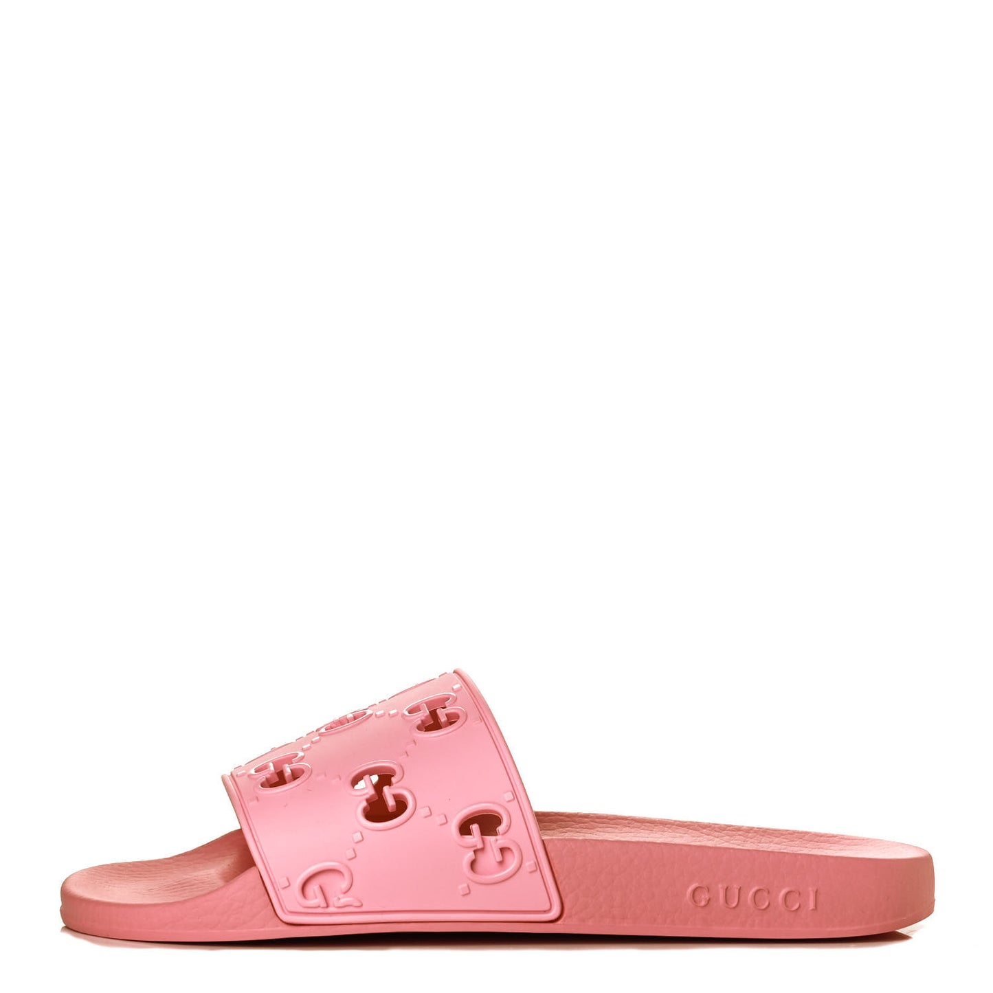 Rubber GG Monogram Perforated Womens Slide Sandals 41 Rose Box