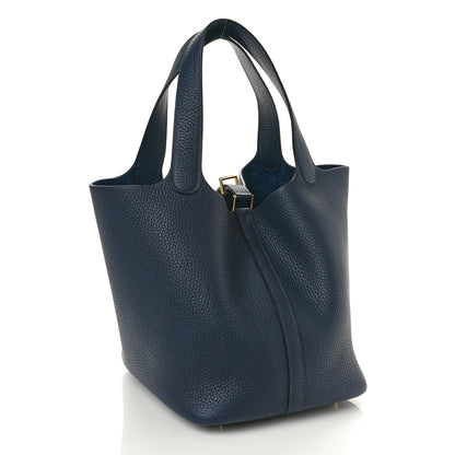 Hermes Taurillon Clemence Picotin Lock 18 PM Bleu Nuit 3 of 10