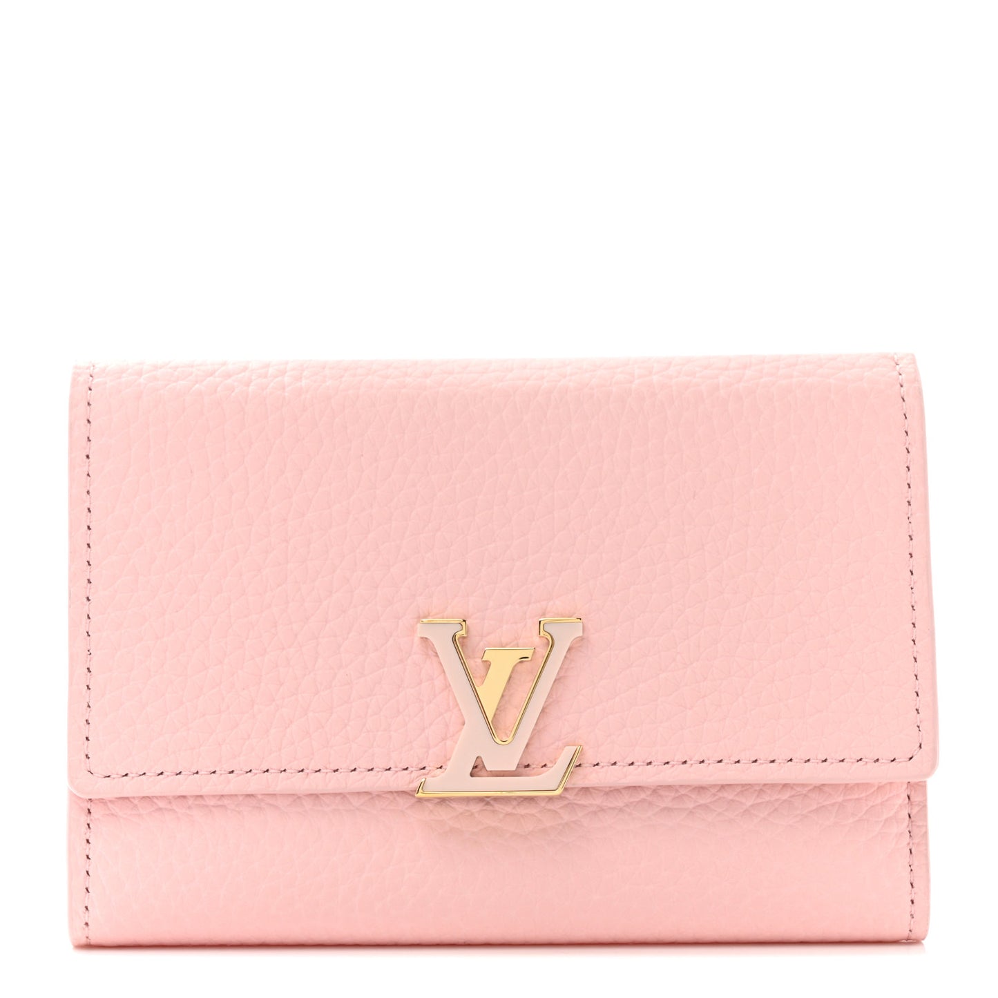 Taurillon Capucines Compact Wallet Rose