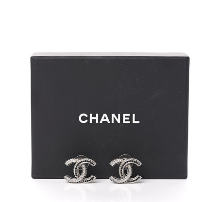 Chanel Baguette Crystal CC Earrings Silver 7 of 7