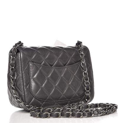 Chanel Lambskin Quilted Mini Square Flap Dark Grey 3 of 9