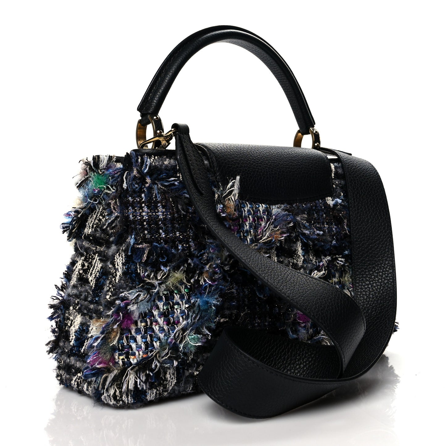 Tweed Calfskin Capucines MM Multicolor