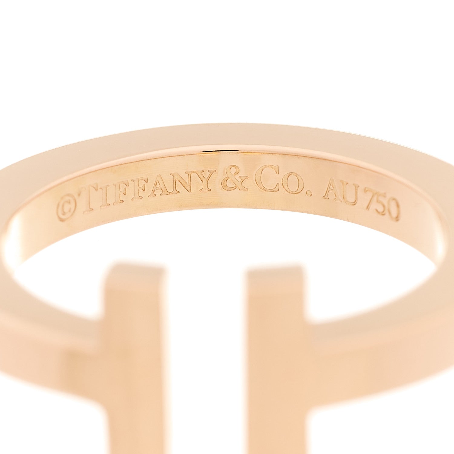 Tiffany 18K Rose Gold T Square Ring 49 5 4 of 5
