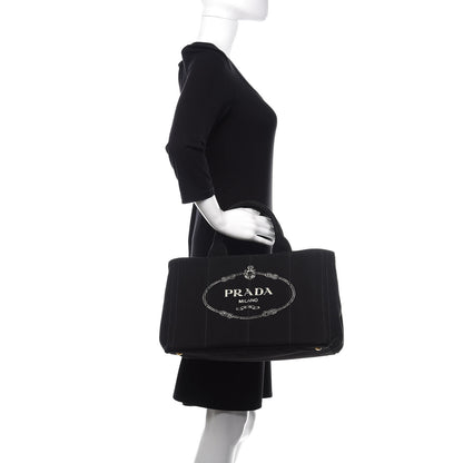Prada Canapa Logo Tote Black 2 of 11