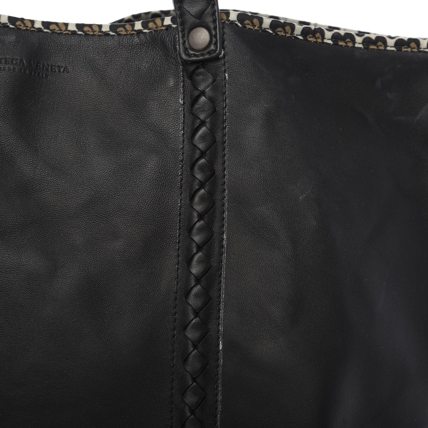Nappa Nylon Medium Reversible Butterfly Shoulder Bag Black Cement