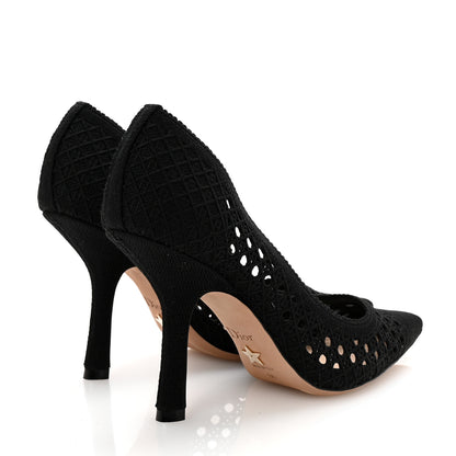 Christian Dior Mesh Cotton Cannage Dior Capture 100mm Pumps 36 Black 5 of 8